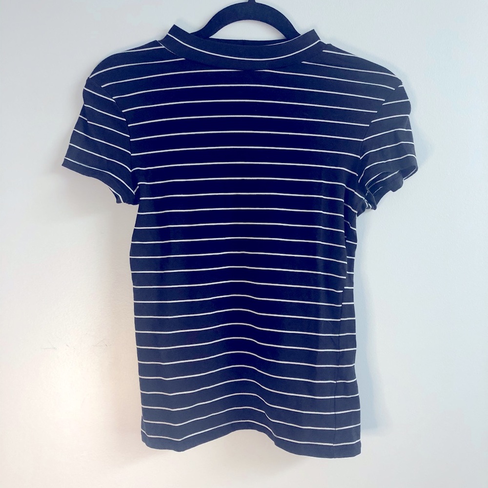 Splash Mock-Neck Striped Top